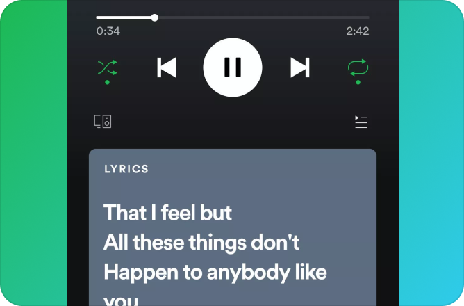 spotify 歌詞頁面